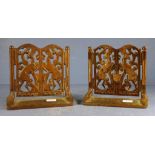 Pair of Art Nouveau brass bookends