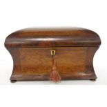 Georgian burr walnut & rosewood tea caddy