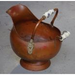 Antique copper coal scuttle