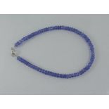 A facetted tanzanite bead bracelet