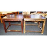 Two antique Chinese hardwood side tables