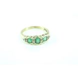 Yellow gold, emerald and diamond ring