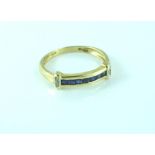 Yellow gold sapphire and diamond dress ring