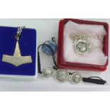 Various bracelets and pendants