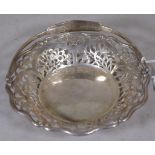 Vintage Chinese silver pierced serving basket
