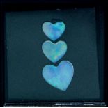 Three loose heart shaped Australian opals