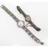 Vintage marcasite ladies wristwatch