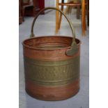 Copper and brass bucket