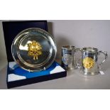 Three various pewter commemorative items