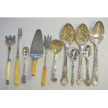 Quantity of good silver plated serving utensils