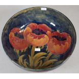 Large William Moorcroft "big poppies"bowl