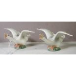 Pair Lladro flying geese