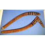 Two various Australian aboriginal boomerangs