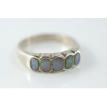 Silver and opal ring