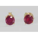 10ct yellow gold and ruby studs