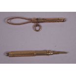 Two antique gold filled mechanical pencils