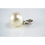 A large Broome pearl on 18ct white gold enhancer