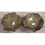 Pair vintage silver hallmarked footed dishes
