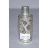 Eastern silver cased miniature perfume bottle