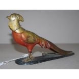 Vintage spelter pheasant figure