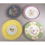 Four various vintage English display plates