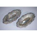 Pair Victorian sterling silver sweetmeat dishes