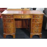 Reprodux walnut pedestal desk