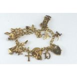 9ct yellow gold charm bracelet