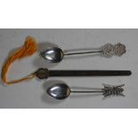 Chinese silver bookmark & coffee spoons