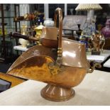 Victorian copper coal scuttle