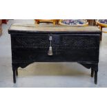 Georgian carved English oak coffer