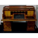 Victorian cylinder pedestal desk