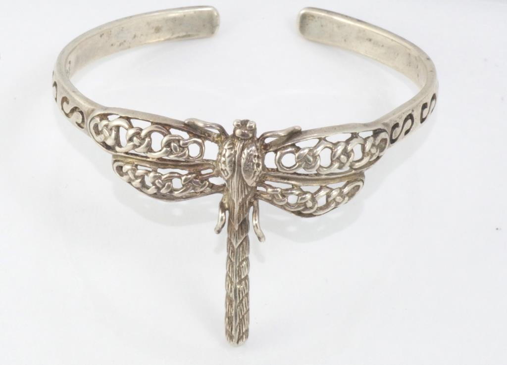 Silver (925) dragonfly cuff