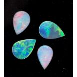 Four loose pear shaped Australian opals