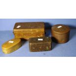 Four Chinese brass lime boxes