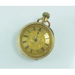 Ladies gold open face pocket watch