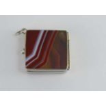 A large vintage square agate pendant