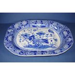 Spode blue & white India pattern meat platter