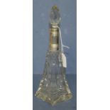 Good Edwardian silver mounted crystal scent bottle