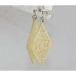 Vintage carved ivory earrings