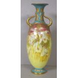 Doulton Burslem twin handle Luscian Ware vase