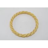 Vintage ivory twist bangle with gold thread