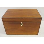 Late Georgian mahogany tea caddy