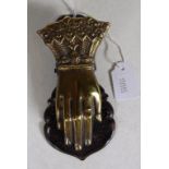 Victorian brass hand form document clamp