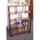 Chinese lacquered wood display cabinet
