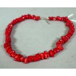 Chinese red coral necklace