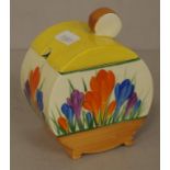 Vintage Clarice Cliff Bizarre 'Crocus' sugar bowl