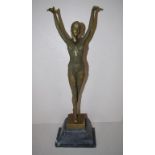 Chiparus style bronzed standing woman figure
