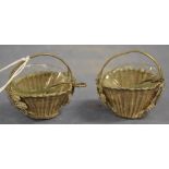 Pair vintage Chinese silver open salts