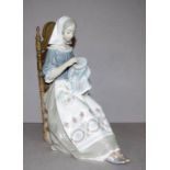 Lladro Woman with embroidery figure